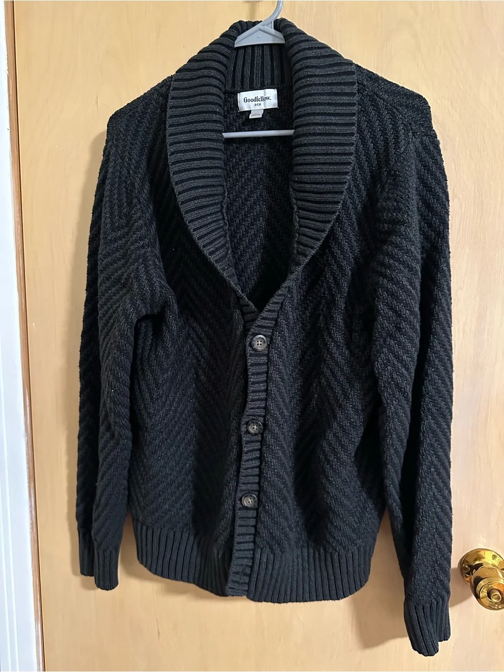 Goodfellow & Co Black Shawl-Collar Knit Cardigan